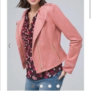 WHBM pink faux-suede moto jacket